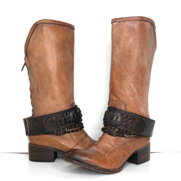 NEW Freebird By Steven Breck Distressed Leather Back Zip Boots Women’s 7 Shoes - Picture 1 of 11